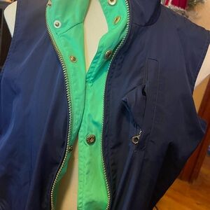Lauren Ralph Lauren Blue Vest with Green Interior